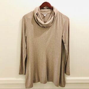 Pure Collection Cowl Neck Tunic 6 Cashmere taupe tan brown